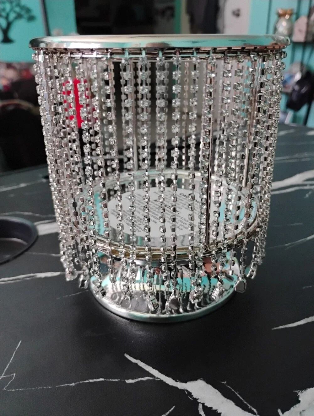 Bath & Body Works 3 Wick Rhinestone Dangling Candle Holder